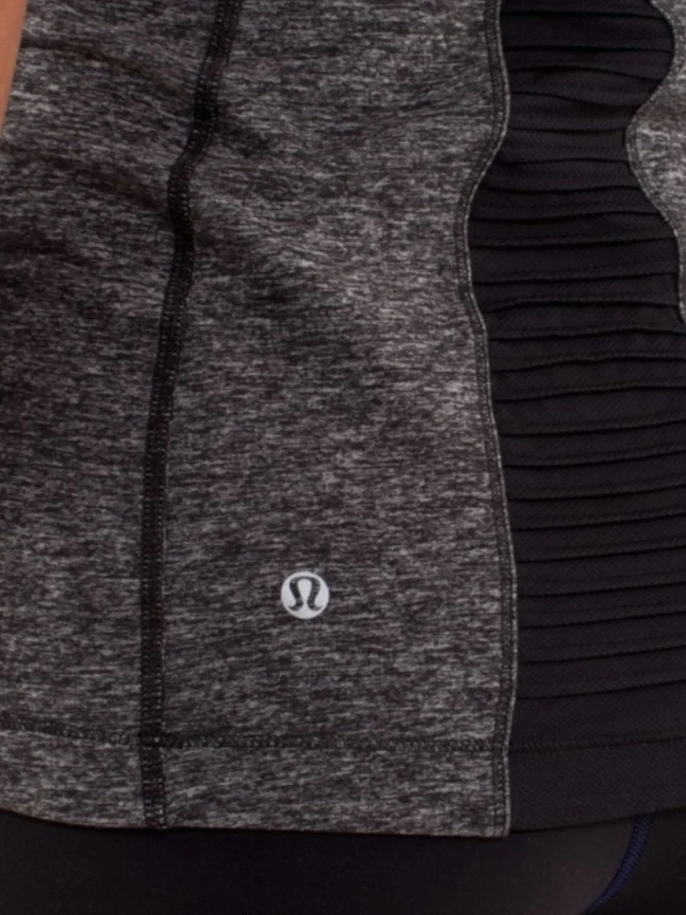 LululemonRun Softly Gray and Black Moisture wicking fabric size small T-shirt.